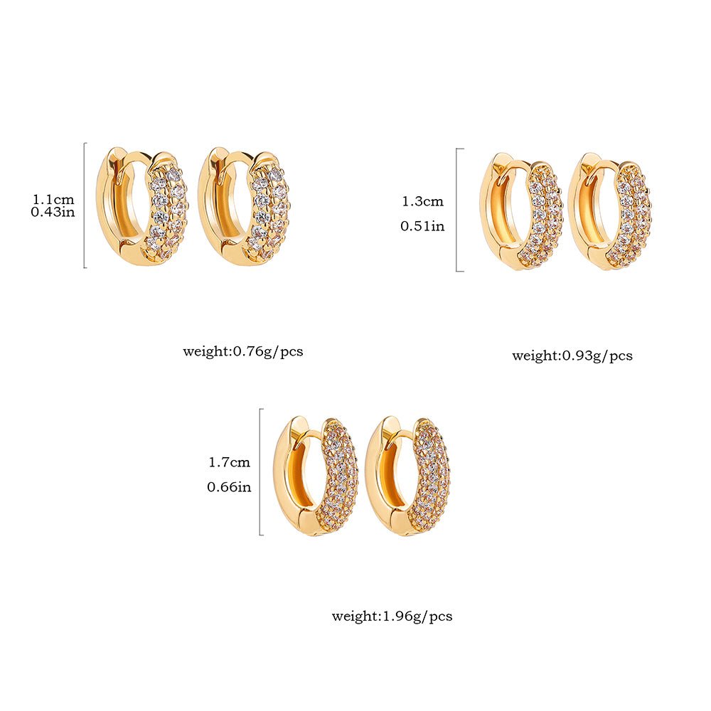 Boucles d'Oreilles Huggie Plaqué Or avec Zircon Cubique (CZ) – Créoles Fines pour Femmes, Piercing Cartilage, Boucles Minimalistes Rondes - GoDiscount