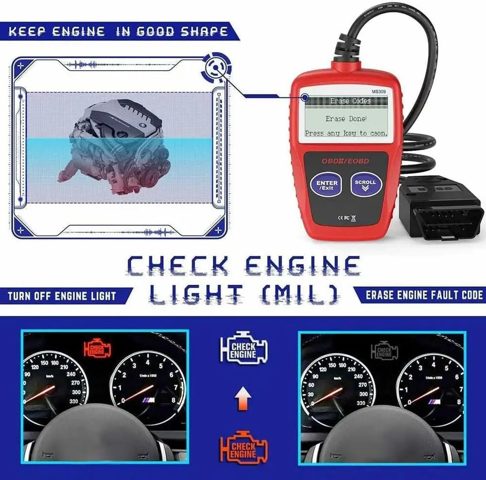 "Scanner EOBD OBD2 - Outil de Diagnostic Professionnel pour Voiture, Lecteur de Codes Moteur & Nettoyeur de Voyant d'Erreur" - GoDiscount