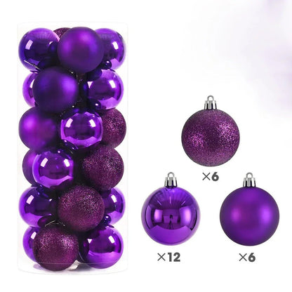 24Pcs 3/4/6CM Christmas Balls Big Ball Christmas Tree Pendant Ornaments for Party Decor 2025 New Year Navidad Gifts Accessory - GoDiscount