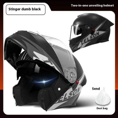 Casque Moto Modulaire Personnalisé – Double Lentille, Casque Intégral pour Homme et Femme, Motocross Racing - GoDiscount