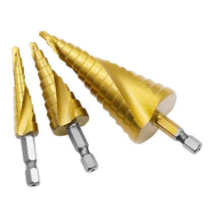 1️⃣ Forets Étagés HSS Titane – Perçage Ultra - Précis Bois & Métal (4–12 / 4–20 / 4–32 mm) - GoDiscount