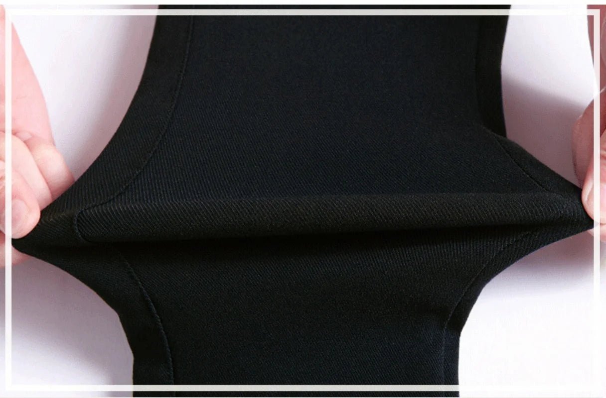 Pantalon Femme Chic – Pantalon Droit Uni, Élastique et Stretch, Pantalon Crayon Élégant pour Bureau, Casual et Estival - GoDiscount