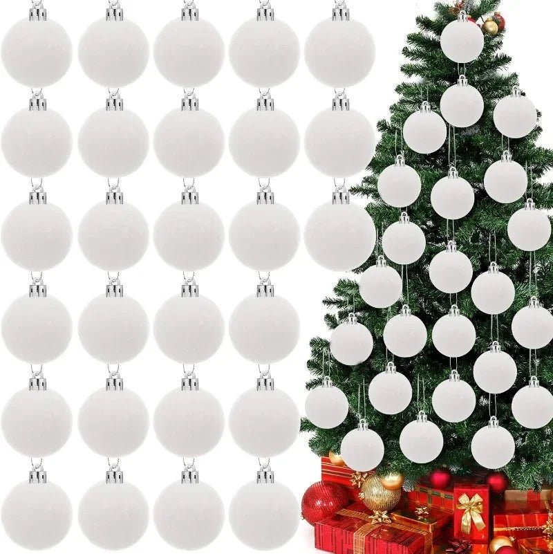 6cm Wine Red Velvet Christmas Balls for Xmas Tree Flocked Xmas Ball Hanging Pendents Navidad Festival Party Home Decor Supplies - GoDiscount