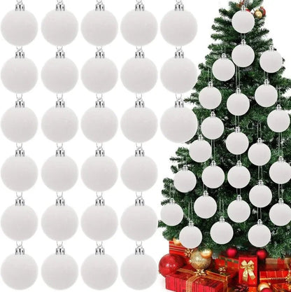 6cm Wine Red Velvet Christmas Balls for Xmas Tree Flocked Xmas Ball Hanging Pendents Navidad Festival Party Home Decor Supplies - GoDiscount