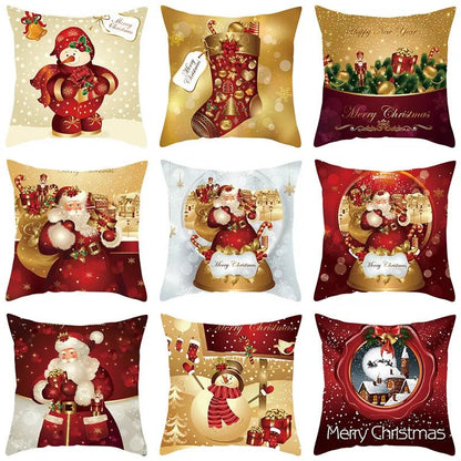 Christmas Cushion Cover Decoration Home Santa Decorations Gift Navidad Happy New Year 2022 - GoDiscount