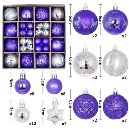 44Pcs 3/6CM Christmas Ball Christmas Tree Decoration Ornaments for Home Decor Halloween New Year Navidad Pendant Ball Accessory - GoDiscount