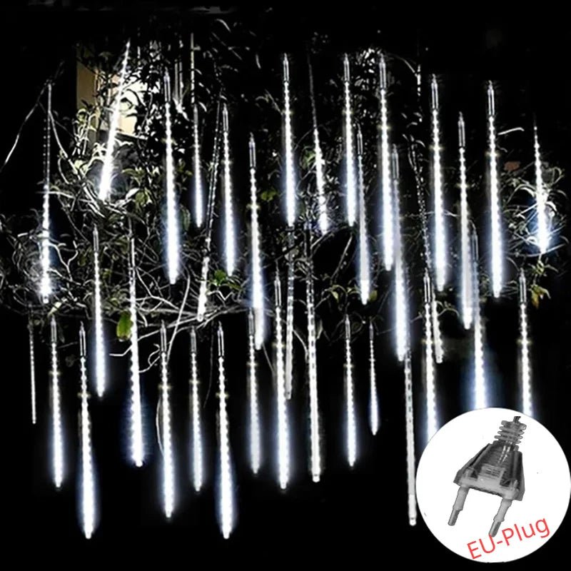 Solar Meteor Shower Rain String Lights Waterproof Garden Light 8 Tubes Christmas Tree Holiday Party Wedding Holiday Decoration - GoDiscount