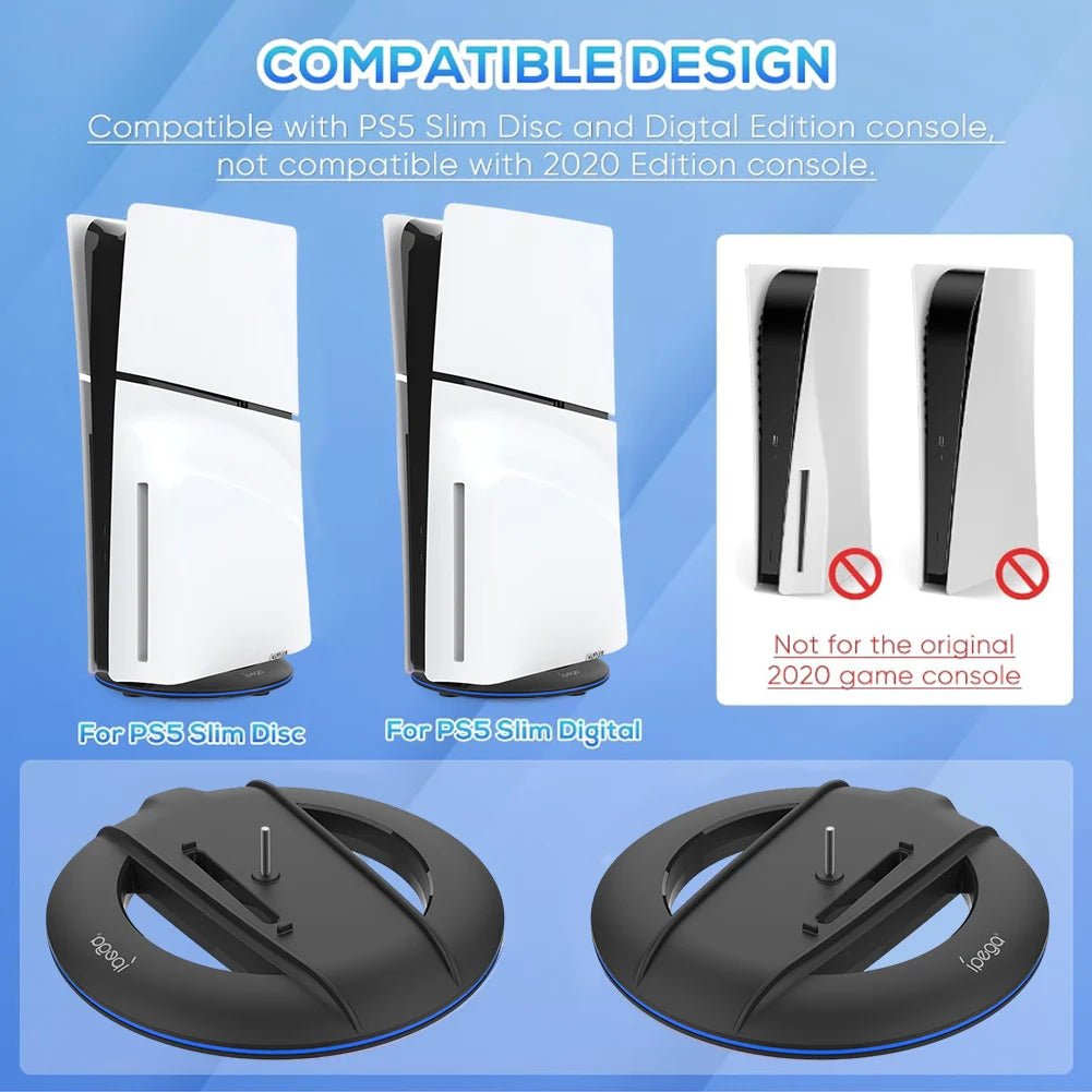 RGB Vertical Stand Gaming Base Stable Console Bracket for PS5 Slim Console for PS5 Slim Disc/Digital Version Game Accessories - GoDiscount