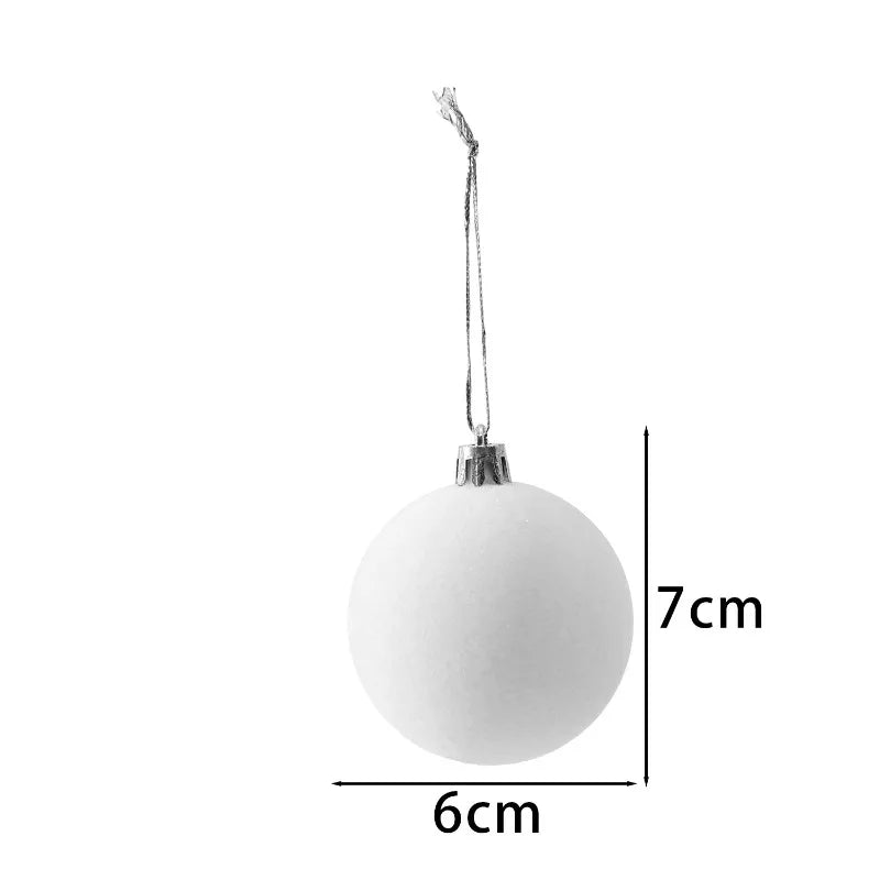 6cm Wine Red Velvet Christmas Balls for Xmas Tree Flocked Xmas Ball Hanging Pendents Navidad Festival Party Home Decor Supplies - GoDiscount