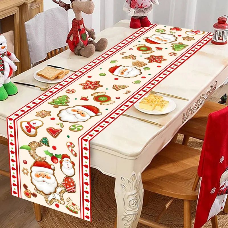 Merry Christmas Table Runner Xmas Table Cover Christmas Decorations For Home 2025 Navidad Natal Gifts New Year 2026 Tablecloth - GoDiscount