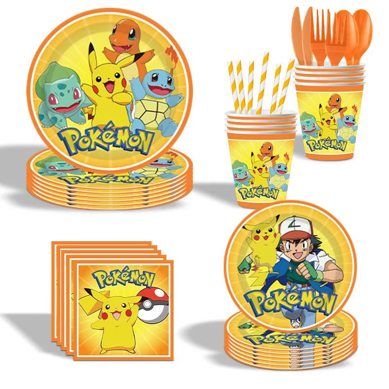 Kit Complet Fête Pokémon – PokéBall, Pikachu, Vaisselle, Autocollants & Cadeaux Enfants - GoDiscount