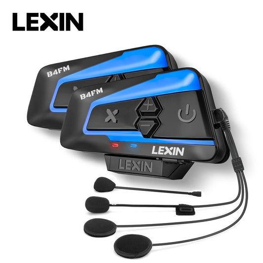 🎶💨 Intercom Moto Bluetooth Lexin B4FM - X – 10 Riders, Partage de Musique, Communication Sans Fil Type - C - GoDiscount