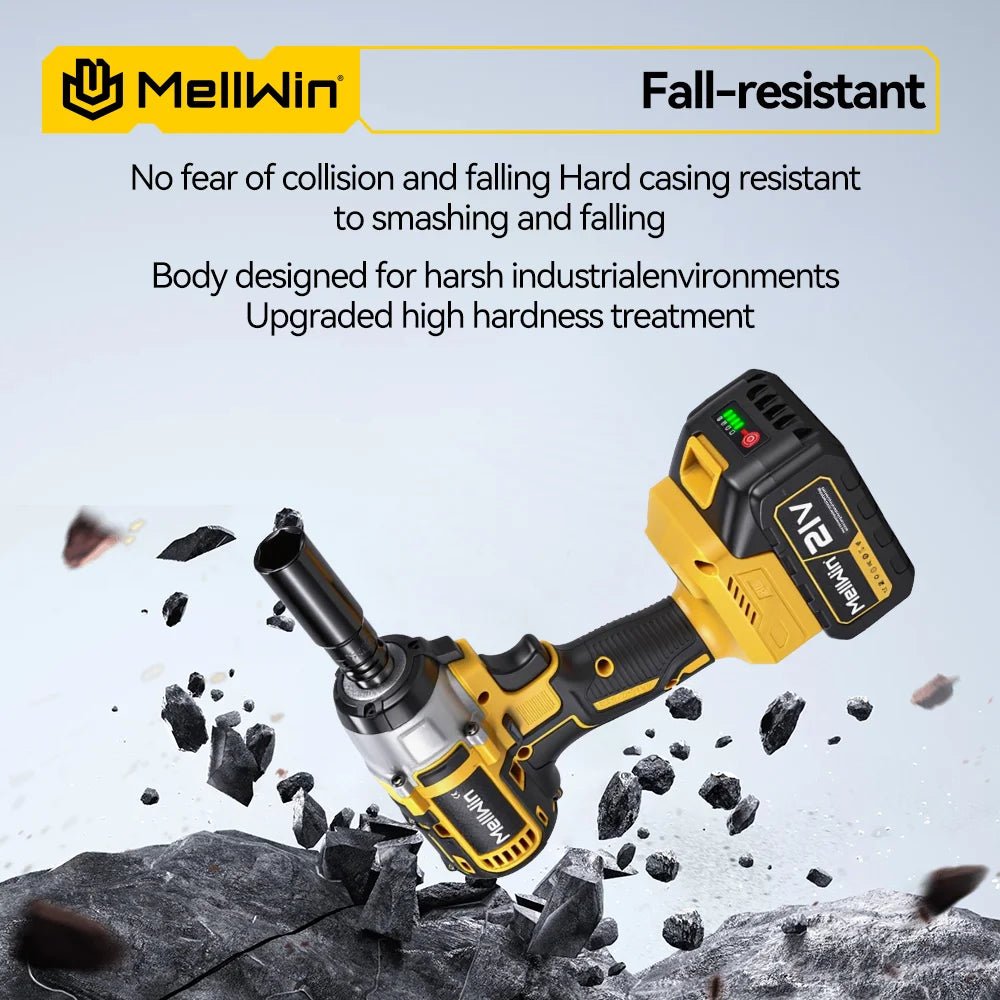 MELLWIN 800W Brushless Electric Wrench Set 3 - IN - 1 Cordless Electirc Drill/Screwdriver/Impact Wrench For Makita 18V Battery Pin - GoDiscount