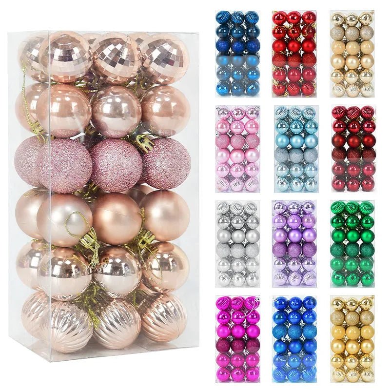 1box Christmas Balls Christmas Tree Ornaments Ball Xmas Hanging Tree Pendants Home Party Decor 2026 New Year Gift Noel Navidad - GoDiscount