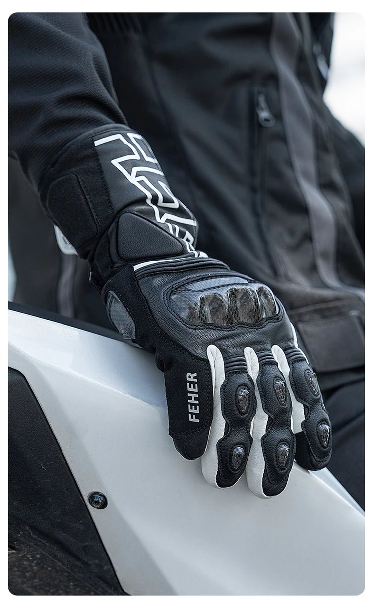 🏍️❄️ Gants Moto Hiver – Cuir Dermal, Protection Carbone | Gants Étanches & Coupe - vent pour Riders - GoDiscount