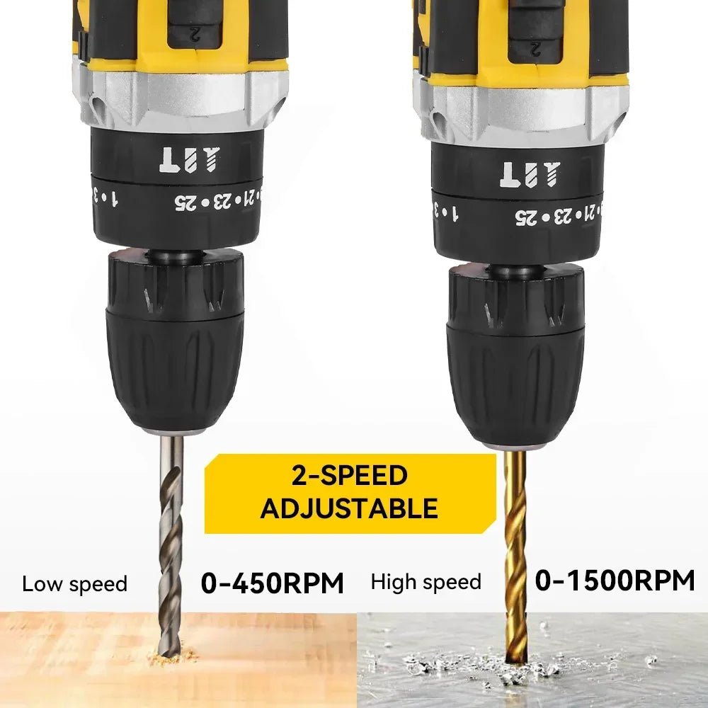 MELLWIN 25+3 Torque Cordless Electric Impact Drill Set Multipurpose Electric Screwdriver Tool Sets For Makita 18V Battery Pin - GoDiscount