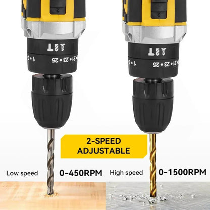 MELLWIN 25+3 Torque Cordless Electric Impact Drill Set Multipurpose Electric Screwdriver Tool Sets For Makita 18V Battery Pin - GoDiscount