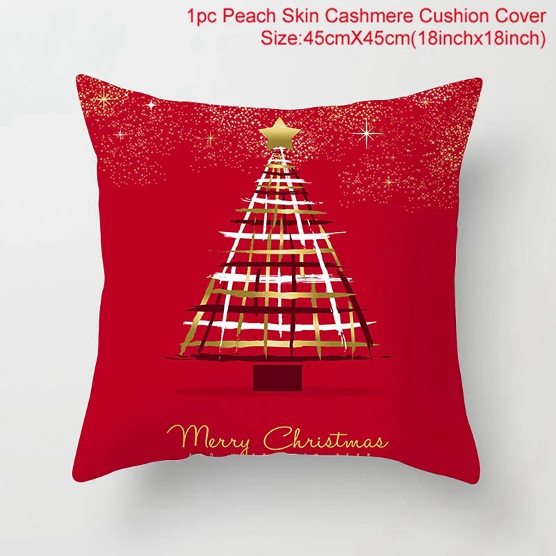 Christmas Cushion Cover Decoration Home Santa Decorations Gift Navidad Happy New Year 2022 - GoDiscount