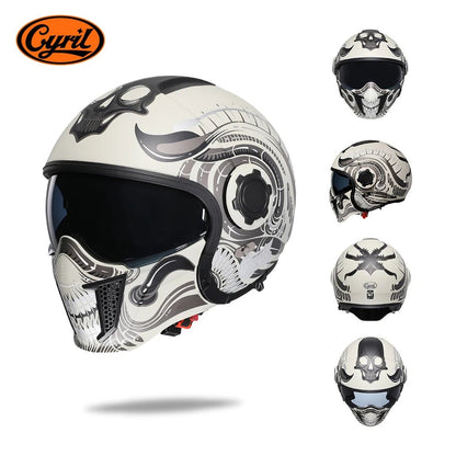 🏍️💥 Casque Moto CYRIL – Full Face & Open Face, Homologué ECE DOT, Casque Modular avec Double Visor - GoDiscount