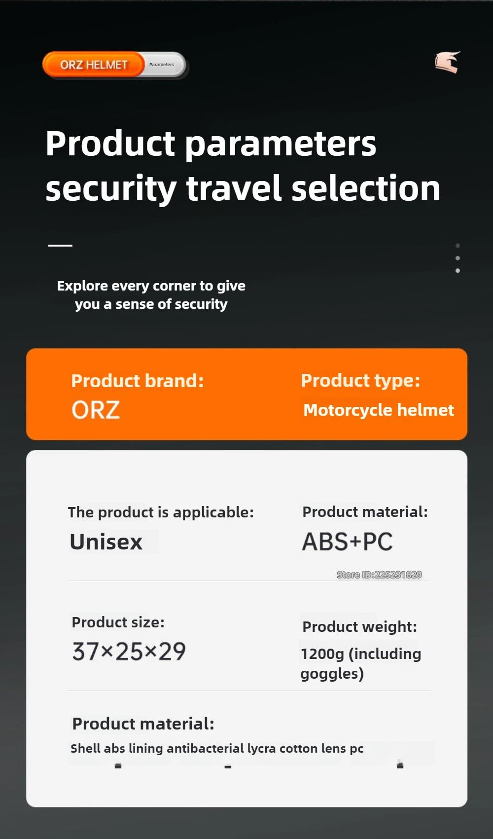 🏁🔥 Casque Moto Off - Road Orz DOT – Système de Sangle Rapide, Casque Racing avec Lunettes, Confort et Sécurité - GoDiscount