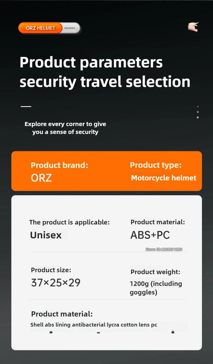 🏁🔥 Casque Moto Off - Road Orz DOT – Système de Sangle Rapide, Casque Racing avec Lunettes, Confort et Sécurité - GoDiscount