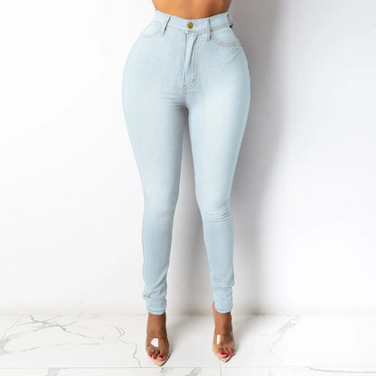 Botvotee – Jeans Skinny Femme Taille Haute | Pantalon Crayon Élastique Casual & Élégant | Denim Bleu Blanc Noir | Style Bureau & Quotidien - GoDiscount