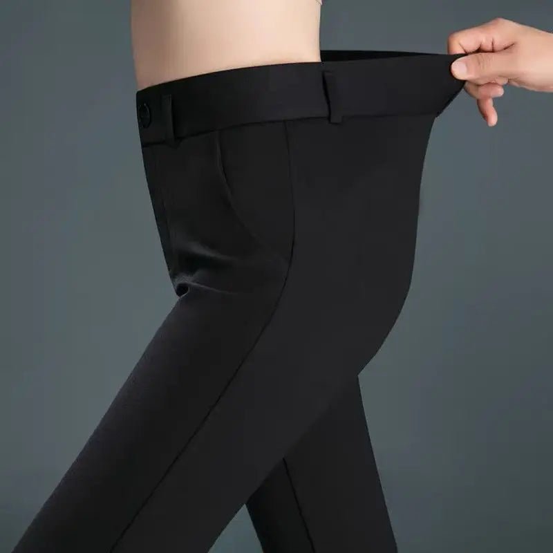 Pantalon Femme Bureau – Pantalon Crayon Slim Uni, Taille Haute, Mode Coréenne, Casual et Élégant pour le Printemps et l'Automne - GoDiscount
