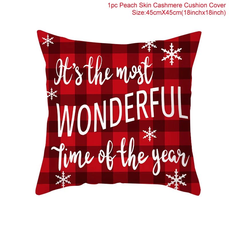 Christmas Cushion Cover Decoration Home Santa Decorations Gift Navidad Happy New Year 2022 - GoDiscount