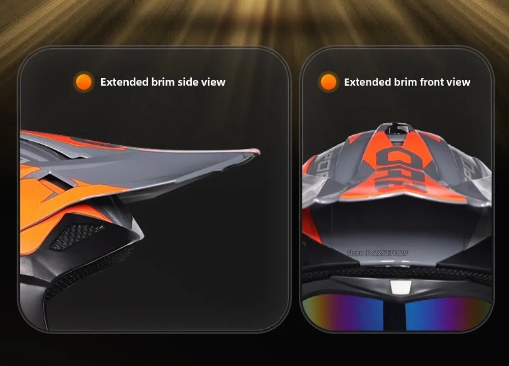 🏁🔥 Casque Moto Off - Road Orz DOT – Système de Sangle Rapide, Casque Racing avec Lunettes, Confort et Sécurité - GoDiscount