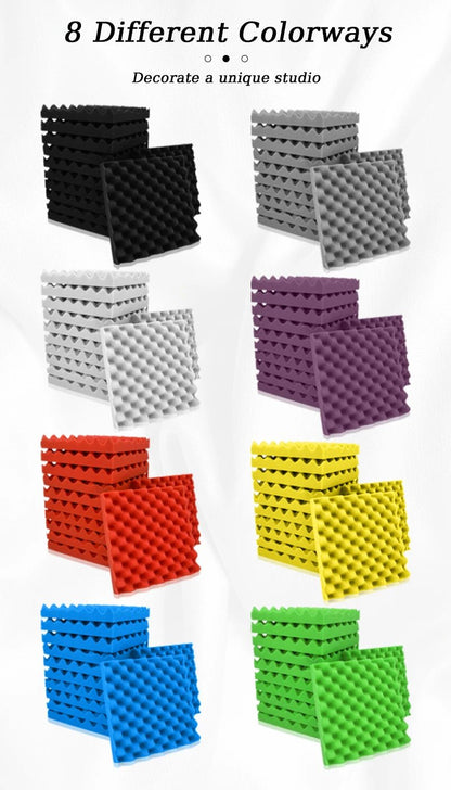 Panneaux Mousse Acoustique Haute Densité – Isolation Phonique Mur & Plafond |(6 à 48 pièces) - GoDiscount