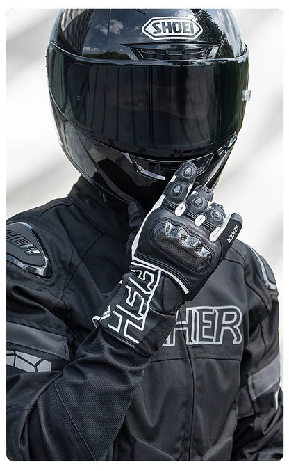 🏍️❄️ Gants Moto Hiver – Cuir Dermal, Protection Carbone | Gants Étanches & Coupe - vent pour Riders - GoDiscount