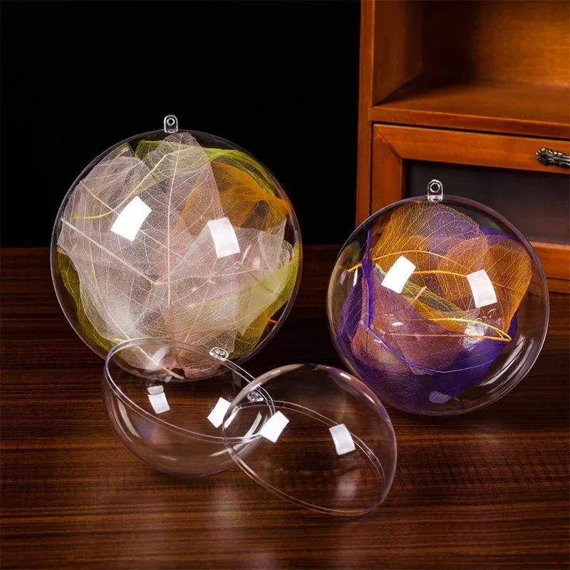 Wholesale Transparent DIY Plastic Ball Filling Decorative Hanging Ornaments Christmas Tree Open Ball Box Gifts for Wedding Party - GoDiscount