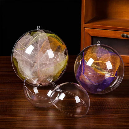 Wholesale Transparent DIY Plastic Ball Filling Decorative Hanging Ornaments Christmas Tree Open Ball Box Gifts for Wedding Party - GoDiscount