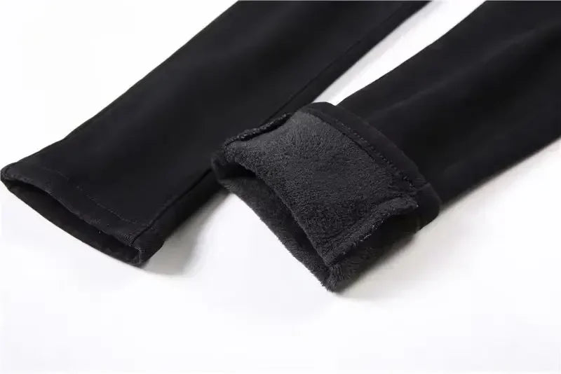 Jeans Femme Taille Haute – Pantalon Crayon Amincissant, Hiver 2023, Pantalon Imitation Jean en Cachemire, Épais et Chaleureux - GoDiscount