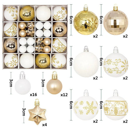 44Pcs 3/6CM Christmas Ball Christmas Tree Decoration Ornaments for Home Decor Halloween New Year Navidad Pendant Ball Accessory - GoDiscount