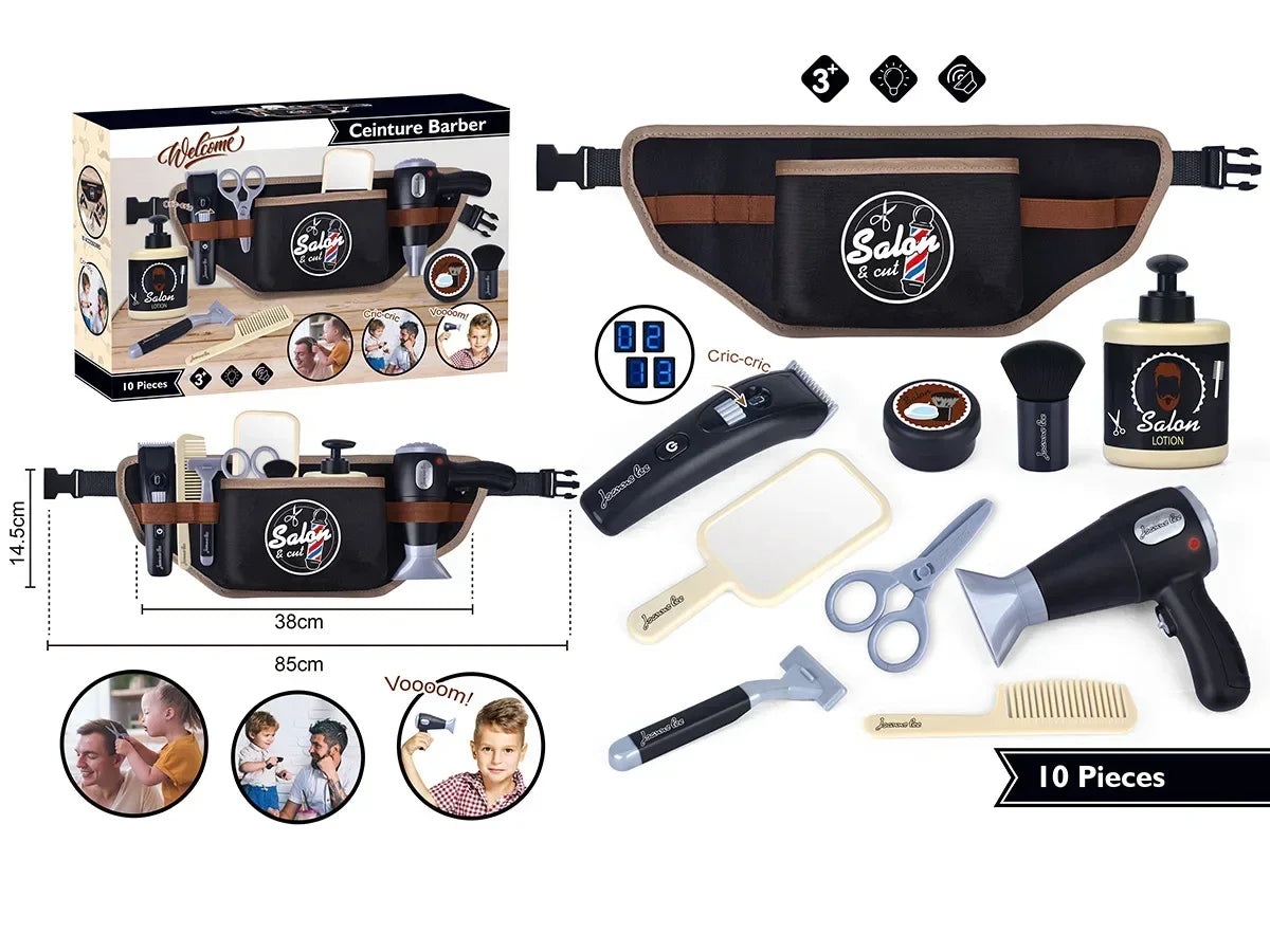 Set de Jeu Coiffeur pour Enfants – Salon de Beauté Électrique | Kit Rasage & Coiffure Garçons/Filles | Jouet Imitation Professionnel
