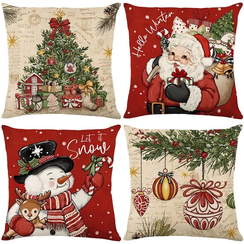 45cm Christmas Decorations Christmas Cushion Cover Pillowcase 2024 for Home Ornament Xmas New Year Christmas Decor 2025 home - GoDiscount