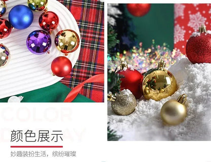24Pcs 3/4/6CM Christmas Balls Big Ball Christmas Tree Pendant Ornaments for Party Decor 2025 New Year Navidad Gifts Accessory - GoDiscount