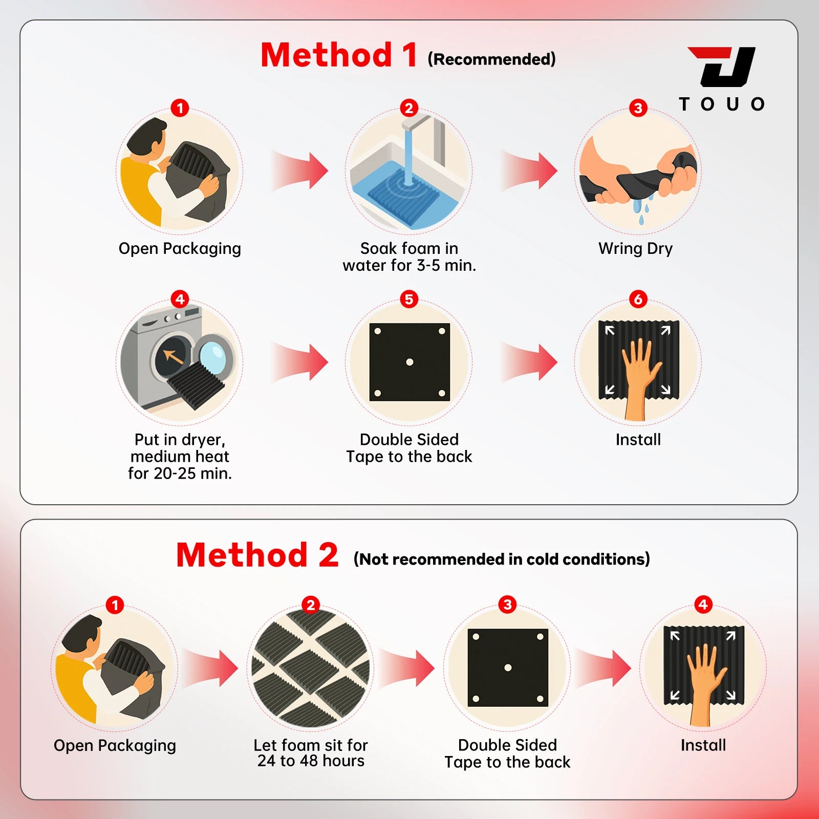 Panneaux Mousse Acoustique Haute Densité – Isolation Phonique Mur & Plafond |(6 à 48 pièces) - GoDiscount