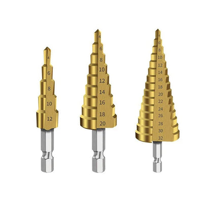 1️⃣ Forets Étagés HSS Titane – Perçage Ultra - Précis Bois & Métal (4–12 / 4–20 / 4–32 mm) - GoDiscount