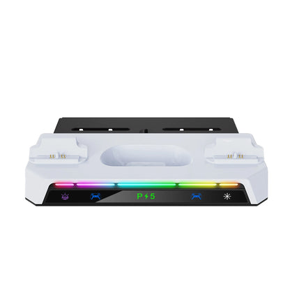 Support Mural pour PS5/Pro/Slim avec Lumière RGB, Station de Charge DualSense & Support Casque – Kit Complet Accessoires Console - GoDiscount