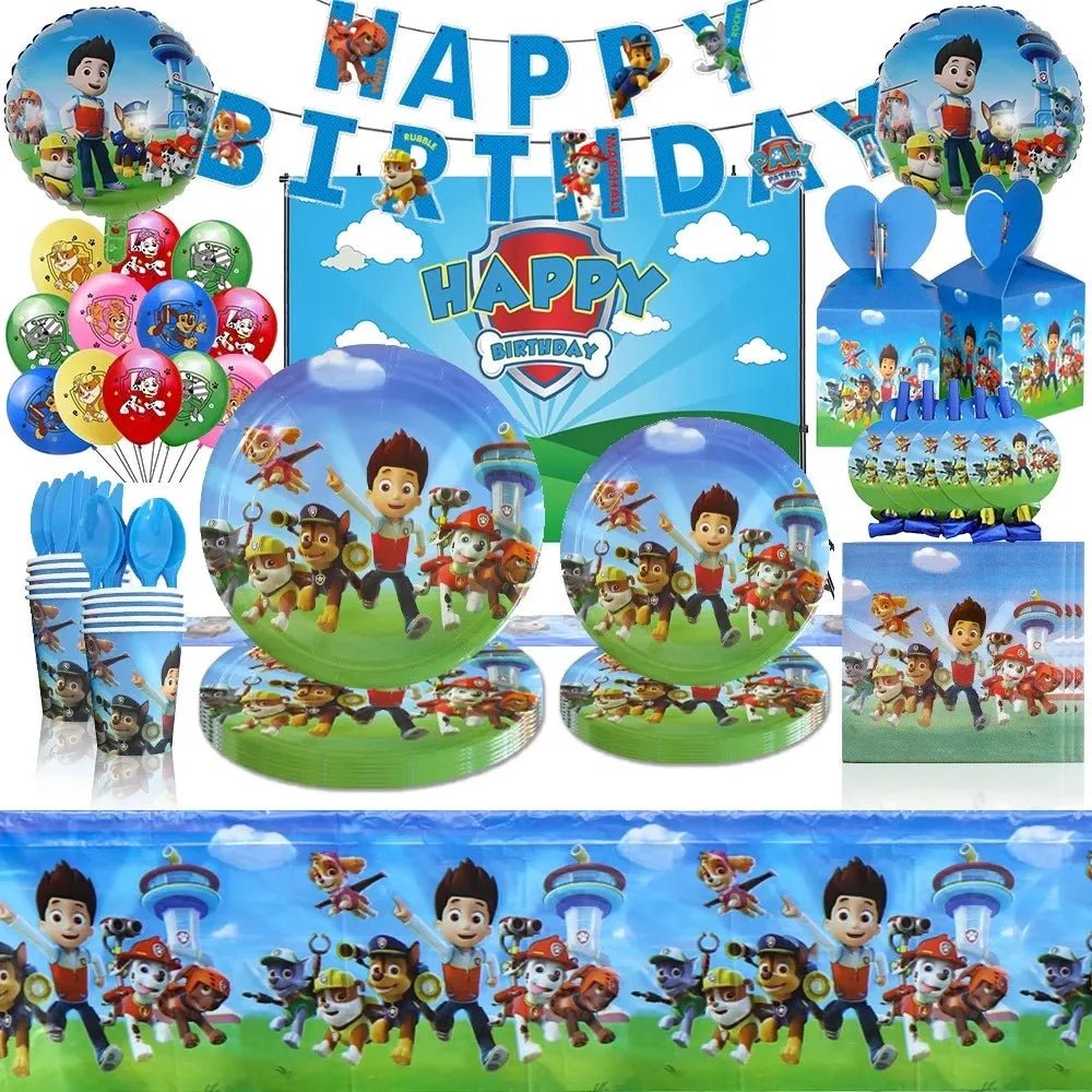 Décoration Anniversaire PAW Patrol – Set Complet Fournitures de Fête : Assiettes, Serviettes, Ballons & Accessoires - GoDiscount