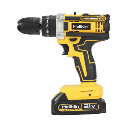 MELLWIN 25+3 Torque Cordless Electric Impact Drill Set Multipurpose Electric Screwdriver Tool Sets For Makita 18V Battery Pin - GoDiscount