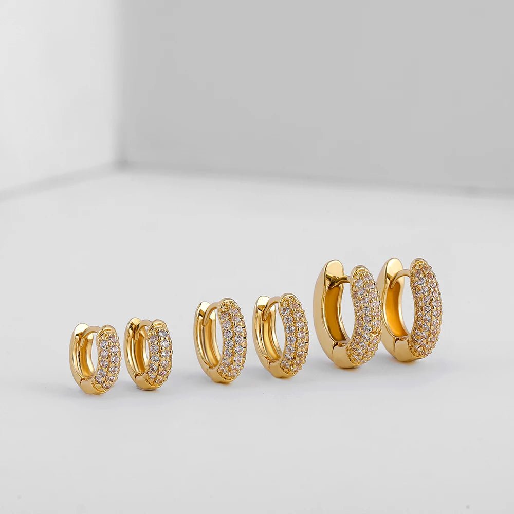 Boucles d'Oreilles Huggie Plaqué Or avec Zircon Cubique (CZ) – Créoles Fines pour Femmes, Piercing Cartilage, Boucles Minimalistes Rondes - GoDiscount