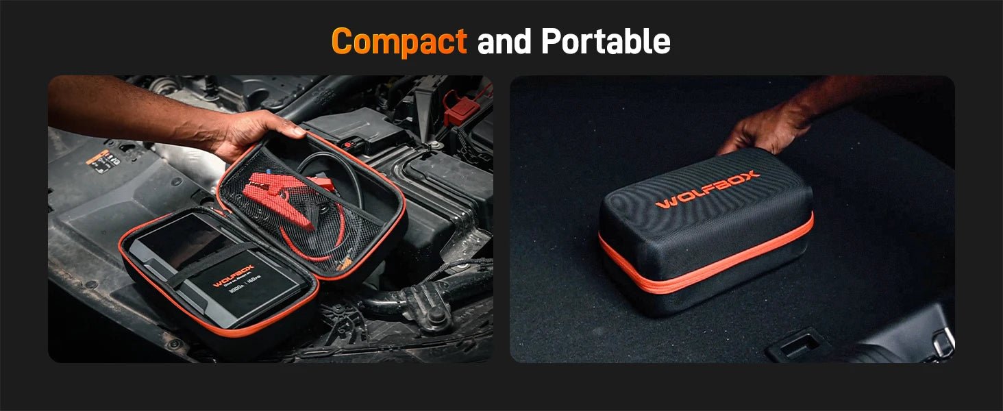 "WOLFBOX 3000A Jump Starter avec Compresseur d'Air, 16000mAh & 160PSI, Démarreur de Batterie Portable Voiture avec Charge Rapide 65W" - GoDiscount