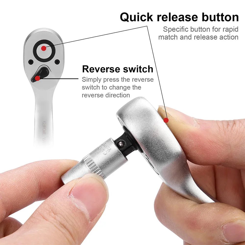 🧰🔩 Podofo 171PCS Set Douilles 1/4" – Kit Réparation Auto & Garage • Cliquet + Outils Pro - GoDiscount