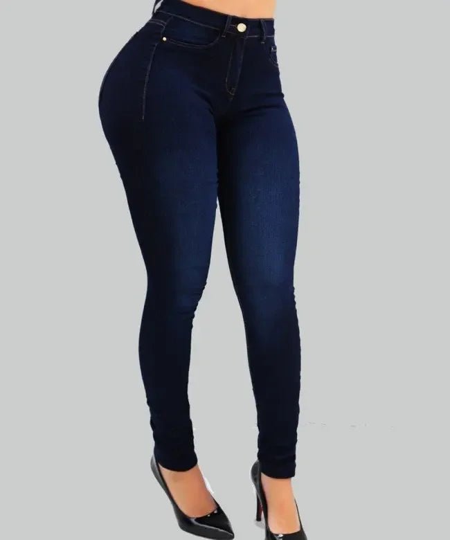 Jeans Femme Taille Haute – Denim Uni Sculptant, Coupe Streetwear et Affinante - GoDiscount