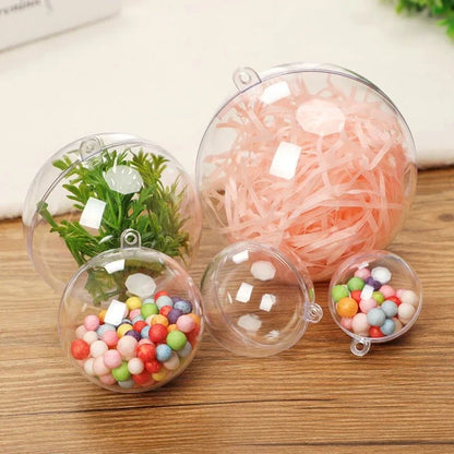 Wholesale Transparent DIY Plastic Ball Filling Decorative Hanging Ornaments Christmas Tree Open Ball Box Gifts for Wedding Party - GoDiscount