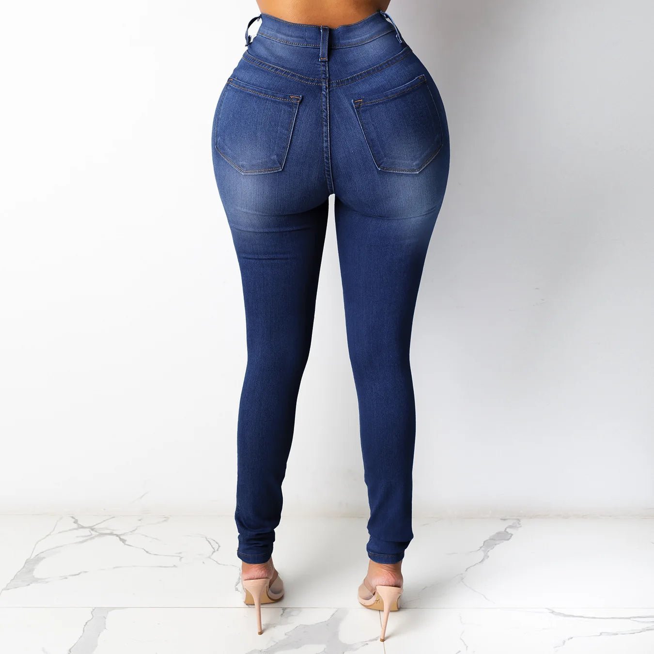 Botvotee – Jeans Skinny Femme Taille Haute | Pantalon Crayon Élastique Casual & Élégant | Denim Bleu Blanc Noir | Style Bureau & Quotidien - GoDiscount