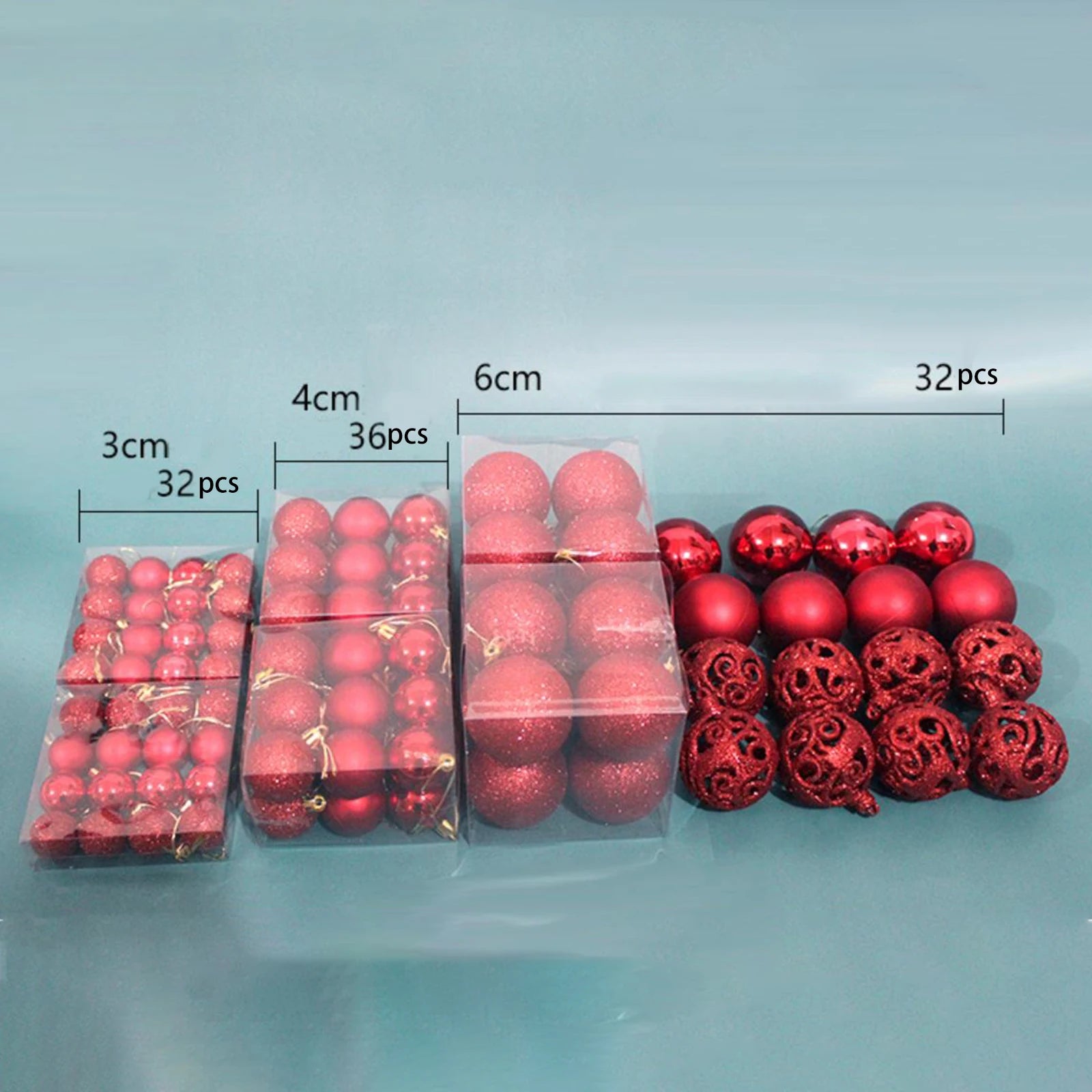 100Pcs Christmas Ball Ornaments Tree Decorative Shatterproof Decorations Hanging Xmas for Anniversary Wedding Party Holiday - GoDiscount